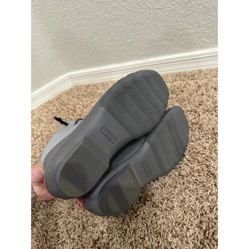 Sperry Saltwater Duck Boots Womens 8 Grey Waterproof Rain Snow STS84383